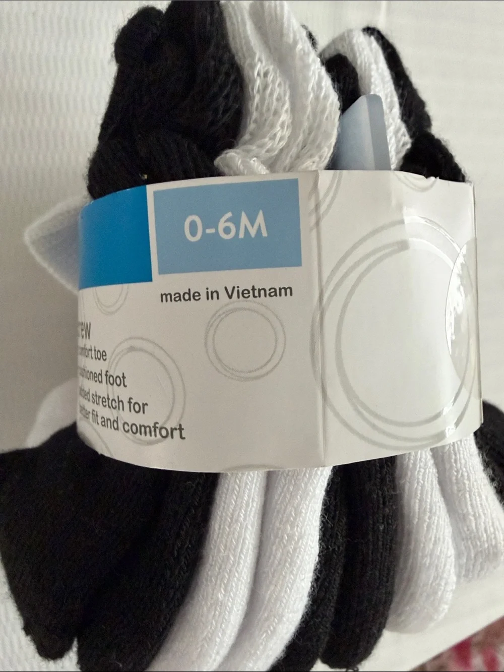 wonder nation Infant Crew Socks - White and Black (10 pairs)